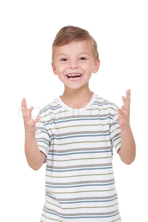 Portrait Of Emotionally Kid Funny Stock Image Colourbox