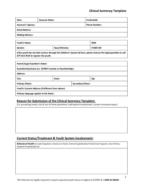 Clinical Summary Template Fill And Sign Printable Template Online