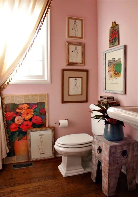While the white ceiling accentuates its clean look, vibrant pink wall paint gives a refreshing look to. pink and red powder bathroom (With images) | Bathroom ...