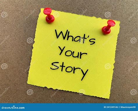 What Is Your Story Text On Yellow Notepad Stock Photo Image Of
