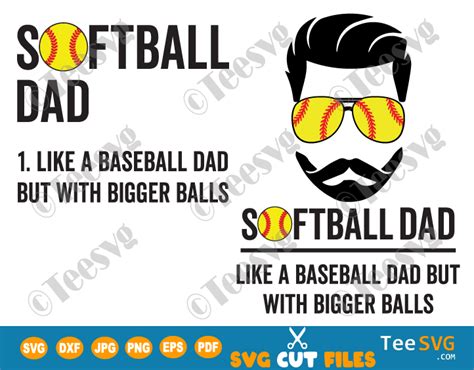 Softball Dad Like A Baseball But With Bigger Balls Svg Png Bundle Usa