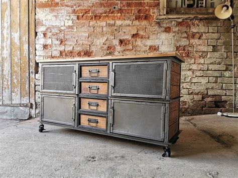 In Stock Plank Top Industrial Sideboard Cambrewood