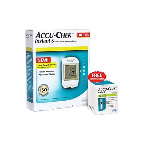 Accu Chek Instant S Blood Glucose Monitor With Free Test Strips For
