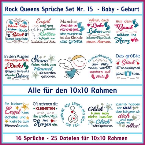 Lieblingsdesign für ihre anzeige aussuchen, bild oder bilder hochladen und text einfügen: Rock Queens Sprüche Set Nr 15 Baby Geburt - Rock-Queen ...