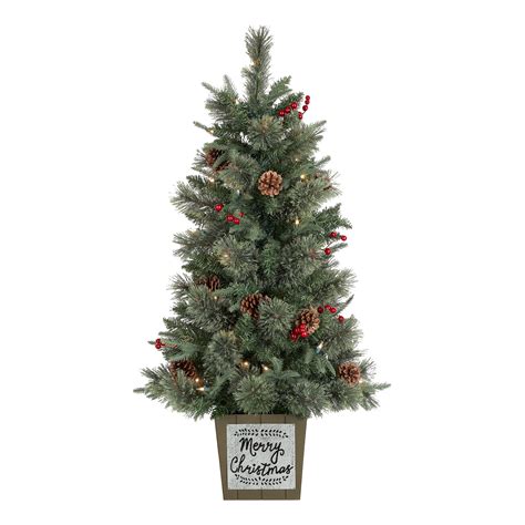 Holiday Time Pre Lit Cashmere Potted Christmas Tree 35 Clear