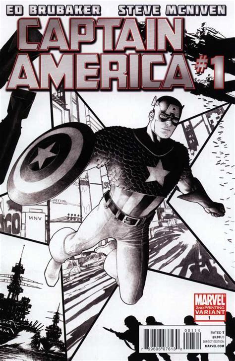 Captain America 2011 1 VF NM Steve McNiven 2nd Printing Variant Cover