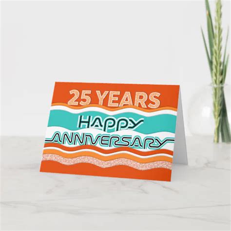 Employee Anniversary 25 Years Colorful Waves Card Zazzle