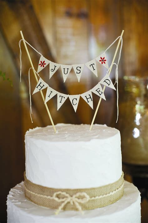 Burlap Wedding Cake Topper