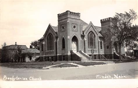 Minden Nebraska Presbyterian Church General View Real Photo Postcard
