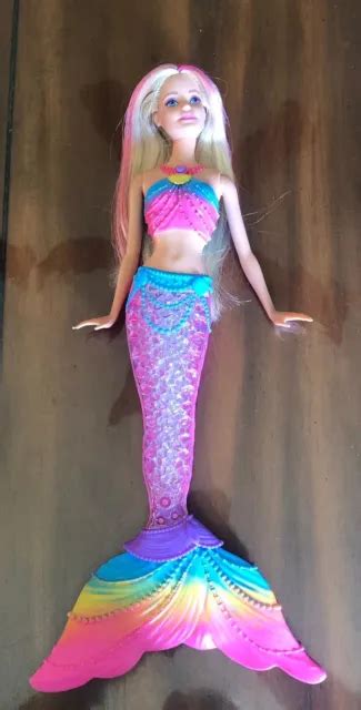 Barbie Dreamtopia Rainbow Lights Mermaid Blonde Hair Pink Light Up Tail 999 Picclick