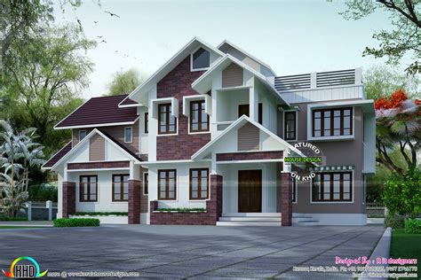 Superb Slope Roof House Plan Kerala Home Design And Floor Plans 9k