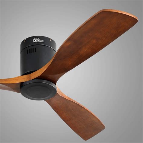 Sofucor Low Profile Ceiling Fan With Lights 3 Carved Wood Fan Blade