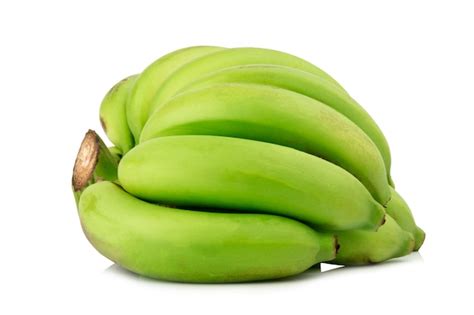 Premium Photo Unripe Banana Bunch Banana Green Isolated On White