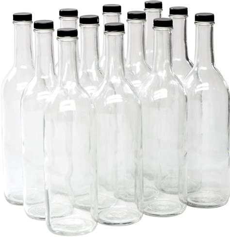 Screw Top Wine Bottles 750 Ml Clear Glass Claretbordeaux Bottles 12