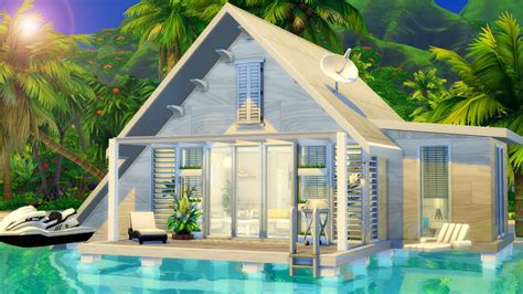 The Sims 4 Tiny Beach House Speed Build No Cc Thesims4 Youtube