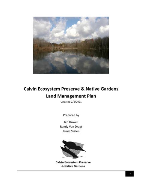 Calvin Ecosystem Preserve And Native Gardens Land Management Plan Docslib