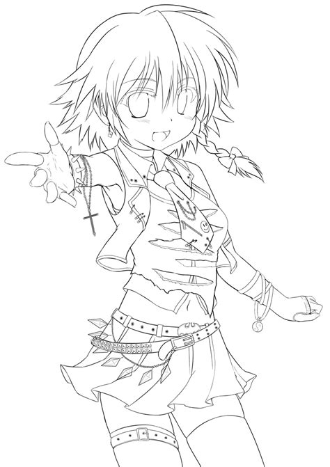Anime Girl Punk Coloring Pages Coloring Pages