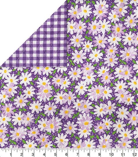Double Faced Quilt Fabric Packed Daisy Purple Joann