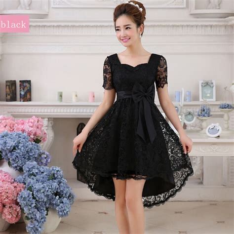 Lc464m Women Dress A Short Black Lace Cap Sleeve Ball Dresses Classy