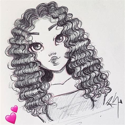 Curly Hair Drawing Pic Drawing Skill