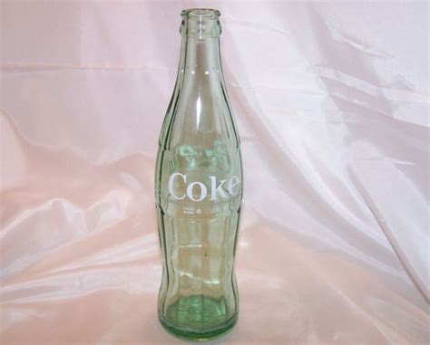 Coke Coca Cola Pop Bottle 12 Oz White Dot Green Glass