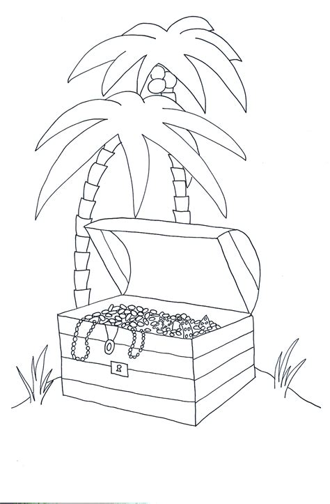 Coloring Pages Pirates Treasure Chest