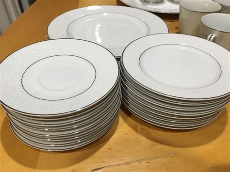 Johann haviland china silver trim with all white floral pattern. Carlton Japan Plymouth White Floral And Silver Trim China ...