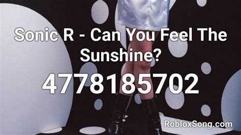 Sonic R Can You Feel The Sunshine Roblox Id Roblox Music Codes