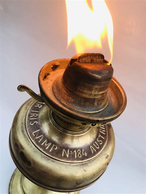 19 Century Ditmar Antique Brass Kerosene Oil Lamp Made From Australia