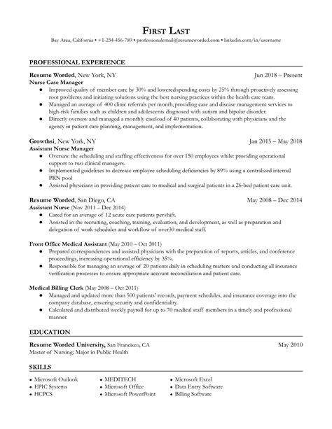Entry Level Case Manager Resume Examples For 2023 Resume Worded