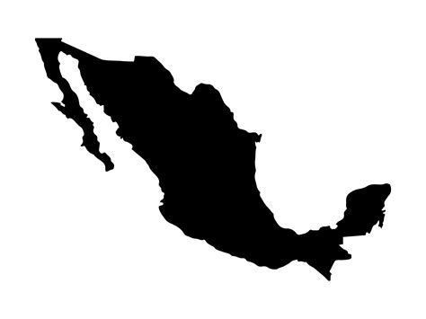 México Map Outline Downloadable Cut File For Silhouettecricut Etsy