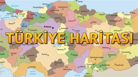 Türkiye Haritası Siyasi Şehir İsimleri Listesi İle Birlikte Renkli