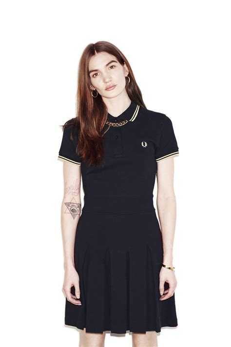 Fred Perry Reissues Pique Tennis Dress Black Champagne Fashion Inspiration Dresses