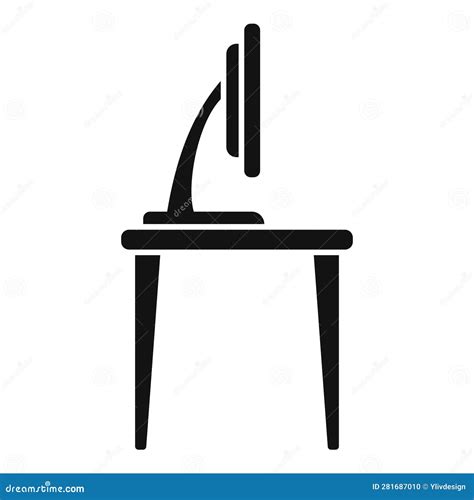 Desk Monitor Icon Simple Vector Office Sit Stock Vector Illustration