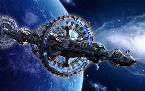 Spaceship Space Station Science Fiction Wallpapers Hd Desktop And