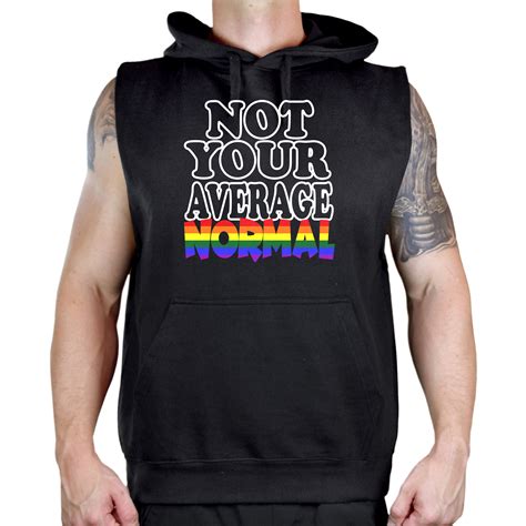 Mens Not Your Average Normal Kt T197 Black Sleeveless Vest Hoodie 2x Large Black