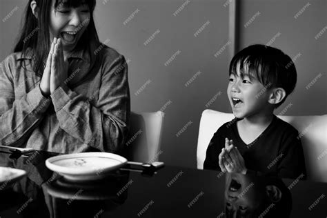 premium photo japanese mother and son
