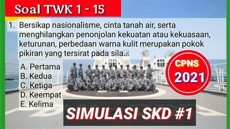 Jun 14, 2021 · cpns 2021 seleksi cpns 2021, anti radikalisme jadi poin soal baru di tkp skd anti radikalisme menjadi satu poin soal dalam seleksi pegawai negeri sipil (pns) dalam gelaran seleksi calon aparatur. Soal TWK Tes CPNS 2021 Simulasi part 1 - YouTube