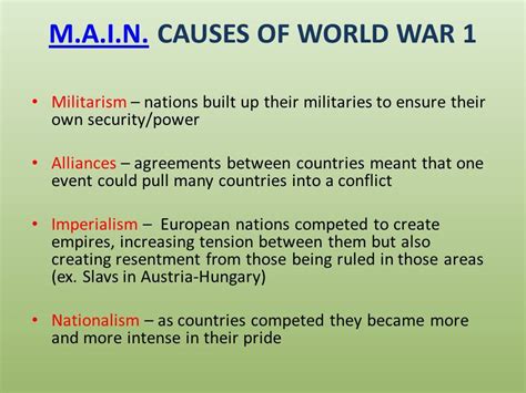 Causes Of World War 1