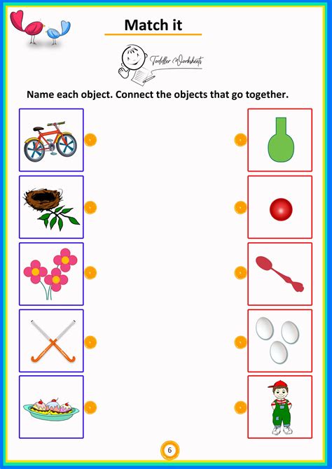 Preschool Worksheets Matching Objects Preschool Worksheets
