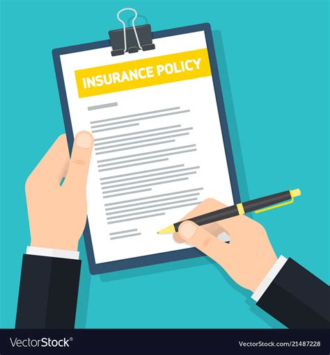 An insurance policy in which the amount payable in the event of a claim is settled after. Man signs insurance policy Royalty Free Vector Image