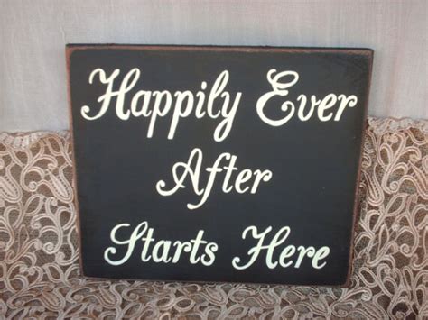 Rustic Happily Ever After Starts Here Sign By Shopfanniejanes