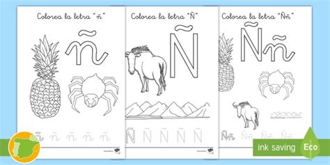 * NEW * Hoja de colorear: La letra ñ - letras. sonidos ...