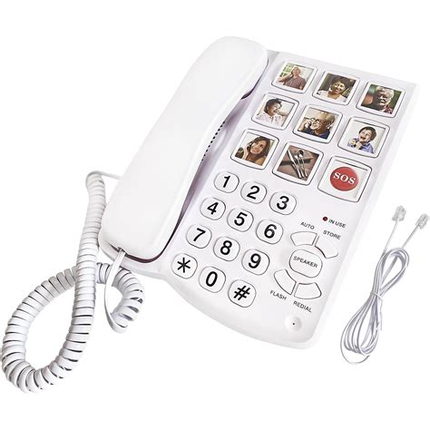 Big Button Phone For Seniors 9 Pictured Big Buttons Extra Loud Ringer