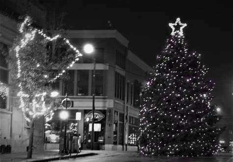 Black And White Version Of The Christmas Tree In Downtown Traverse City