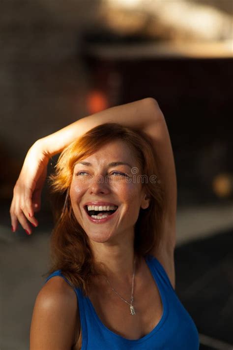 Portrait Of Beautiful Young Woman Smiling Stock Image Image Of Light