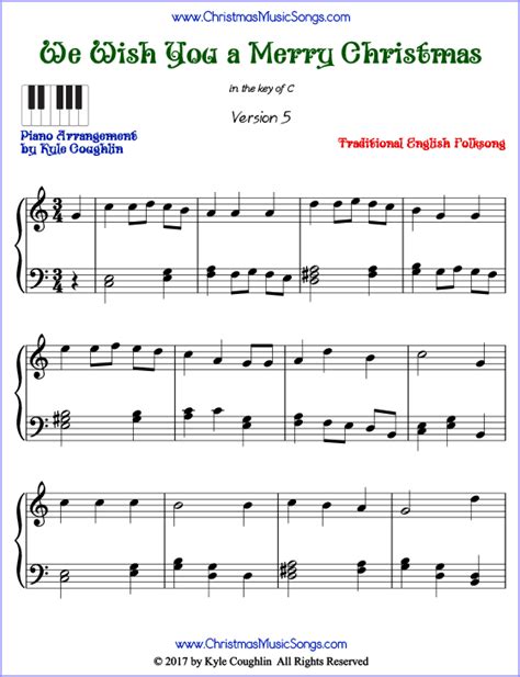 Sheet music for pianofree piano sheetsbeginner piano musicfree printable sheet musicfree sheet musicchristmas piano musicpiano lessonspiano teachingmusic classroom. We Wish You a Merry Christmas advanced piano sheet music. Free printable PDF at www.Christmas ...