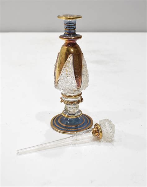 Egyptian Hand Blown Glass Perfume Bottle
