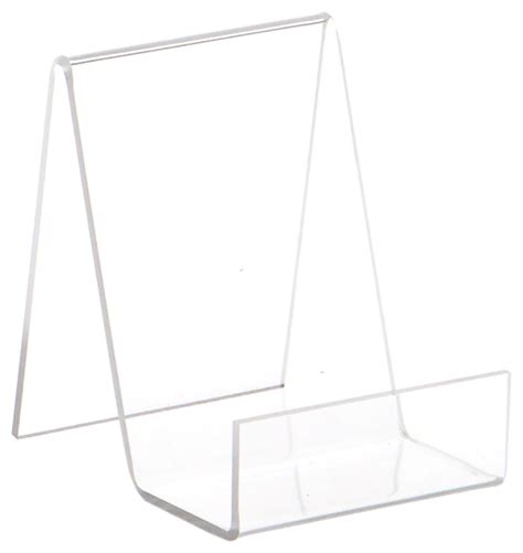 Plymor Clear Acrylic Flat Back Display Easel With 15 Box Ledge 4 H