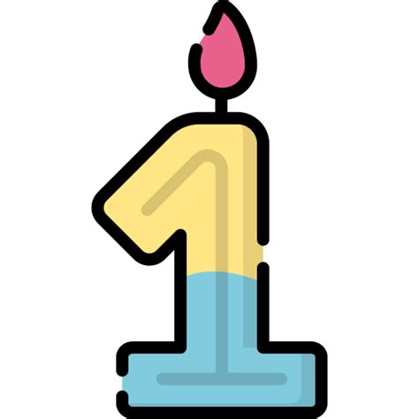 Number 1 With Candle Clipart